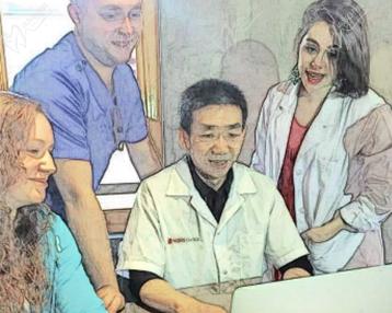 楊浩醫(yī)生與國外學者交流